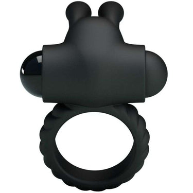 Anello Vibrante Eudora in Silicone Impermeabile Nero con Stimolatore Clitoride